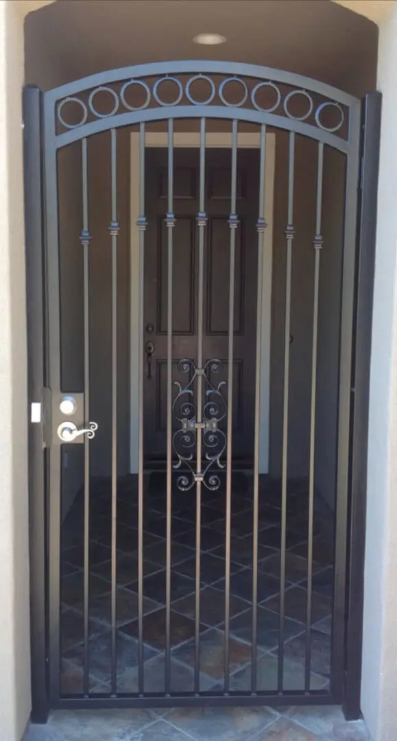 A door with bars on the outside of it